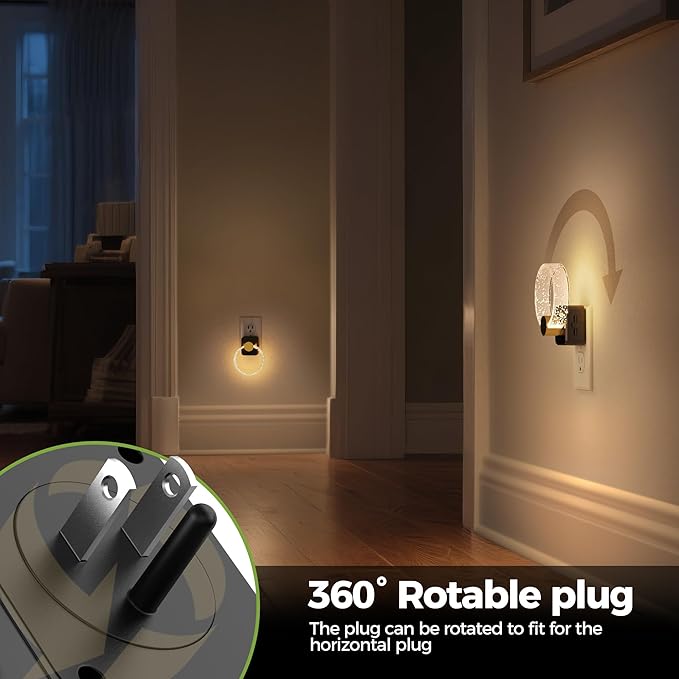 DORESshop LED Night Light，Decorative Night Light Plug Into Wall [2 Pack] with Dusk-to-Dawn Sensor, Dimmable Nightlights, Adjustable Brightness for Hallway, Bedroom,Kids Room,Stairway,Soft White