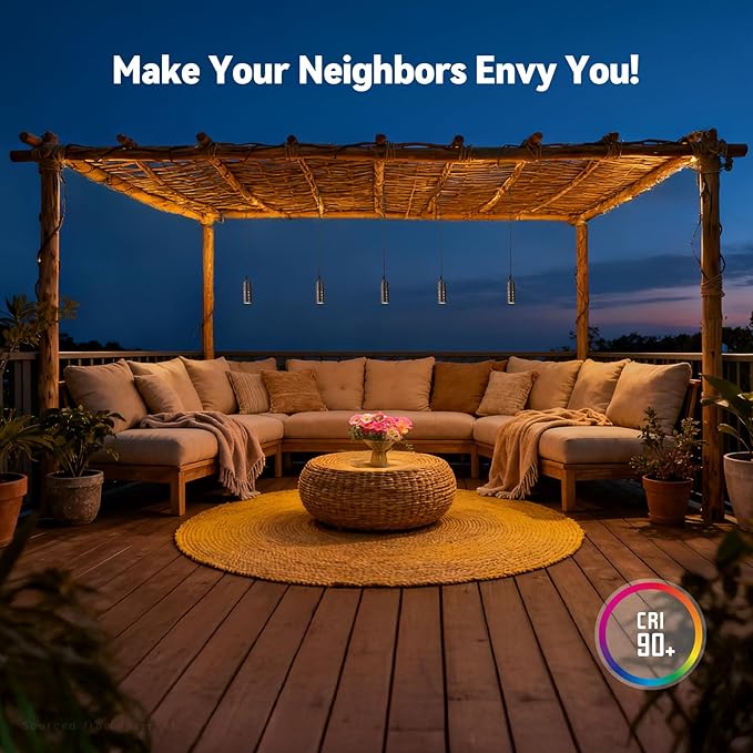 LEONLITE 5CCT Low Voltage Hanging Lights Outdoor, LED Landscape Pendant Lights, ETL Listed, 12V Hanging Tree Light for Gazebo, Pergola, Garden, Aluminum, IP65, Oil Rubbed Bronze, Pack of 4