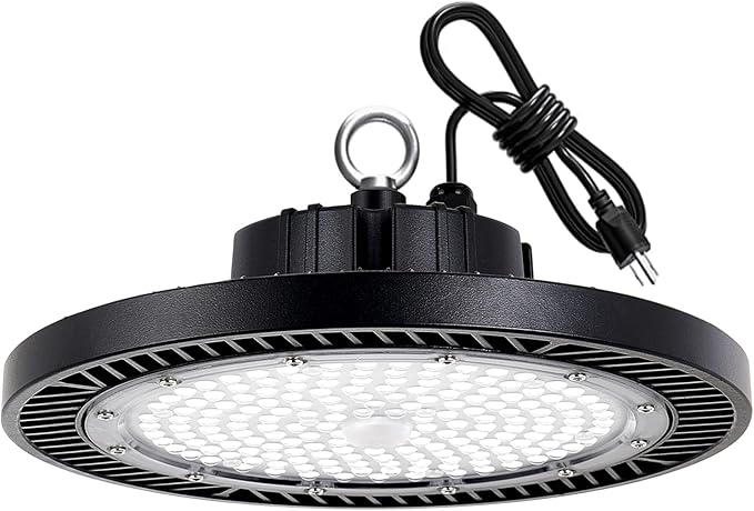 LED High Bay Light, 200W 28000lm 5000K High Bay Led Shop Light with Plug 5' Cable and Hook Ring, UFO High Bay Led Lights for Garage Gym Warehouse Workshop