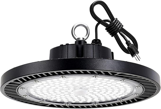 LED High Bay Light, 200W 28000lm 5000K High Bay Led Shop Light with Plug 5' Cable and Hook Ring, UFO High Bay Led Lights for Garage Gym Warehouse Workshop