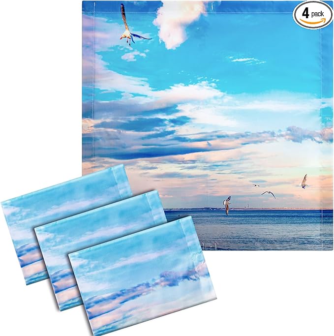 VIHOSE 4 Pcs 2 x 2 Feet Fluorescent Light Covers for Ceiling Lights Classroom Magnetic Light Filters for Reducing Harsh Glare Flicker for Office Classroom Home Drop Ceiling(Sea Gull)