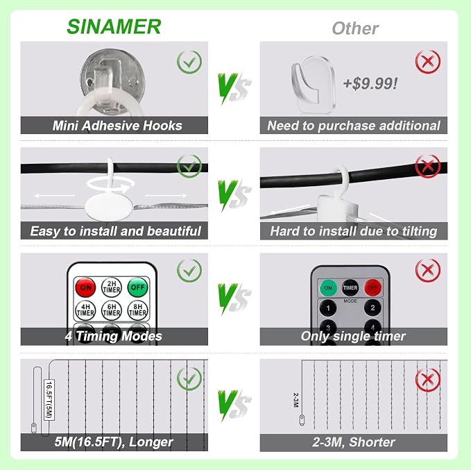 600LED Green Curtain Lights for Bedroom, 19.6ft x 9.8ft Fairy Curtain String Light with 24 Hooks, 8 Modes Hanging Lights for Wedding, Party, Backdrop, Window, Xmas Decor