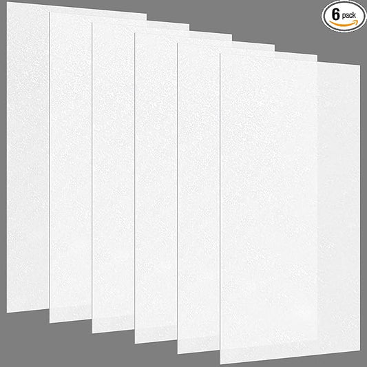 Pushglossy 6 Pack 23.75" x 47.75" x 0.08" Frosted Fluorescent Light Diffuser Panels, Translucent Polystyrene Sheet Replacement for 2x4ft Drop Ceiling Lights for Classroom Office Home