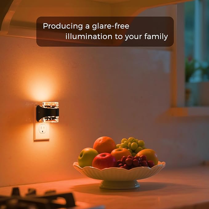 L LOHAS LED Night Light, RGB Bubble Night Lights Plug into Wall, 10-Color Change Night Light,Dimmable Nightlights with Dusk to Dawn Sensor for Rooms Bathroom Hallway