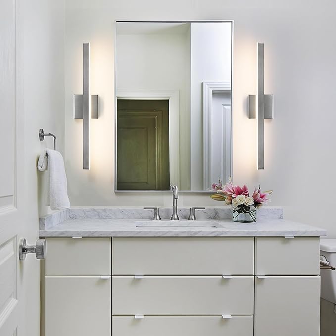 KAISITE Modern Vanity Light Brushed Nickel Bathroom Light Fixture Over Mirror 24 inch Vanity Lighting Fixture Dimmable 5CCT LED Bar Vanity Light for Bathroom Restroom
