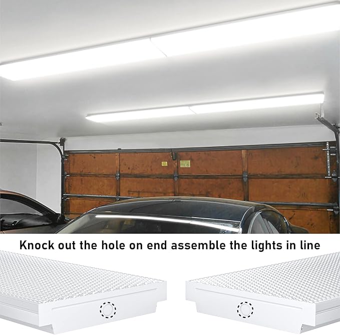 ANTLUX 72W LED Office Lights Ceiling 4FT LED Wraparound Light, 8600 Lumens, 4000K Neutral White, 4 Foot Flush Mount Wrap Shop Light Fixtures for Garage Workshop, Fluorescent Light Replacement, 4 Pack