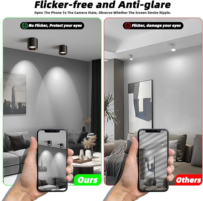 Modern LED Flush Mount Ceiling Light Fixtures for Hallway,Entryway, 20W 1800LM 3CCT 3000K-6000K Dimmable Close to Ceiling-Lighting, Cylinder Ceiling-Lamps for Dining Room Living Room, 3 Pack