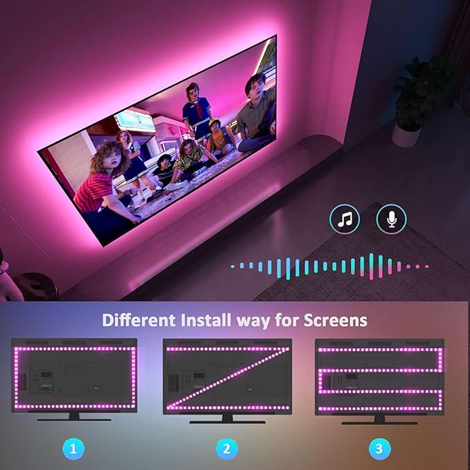 Nexillumi LED Lights for TV, 32.8ft TV LED Backlight for 70-100 Inch, RGB LED Strip Lights Behind TV, APP Remote Control HDMI Music Sync TV Led Lights for Bedroom