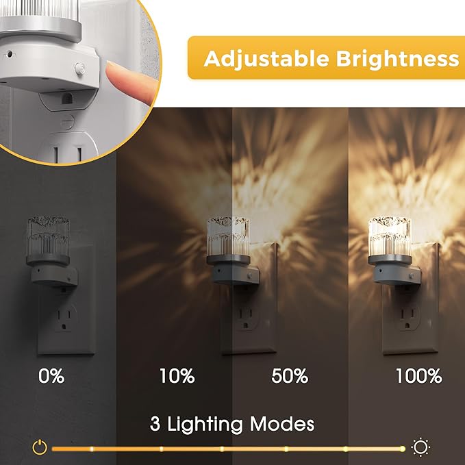 L LOHAS LED Night Light, 2 Pack Night Lights Plug into Wall, 3000K Soft Light LED NightLights, Built in Dusk to Dawn Sensor for Hallway, Bathroom, Rooms