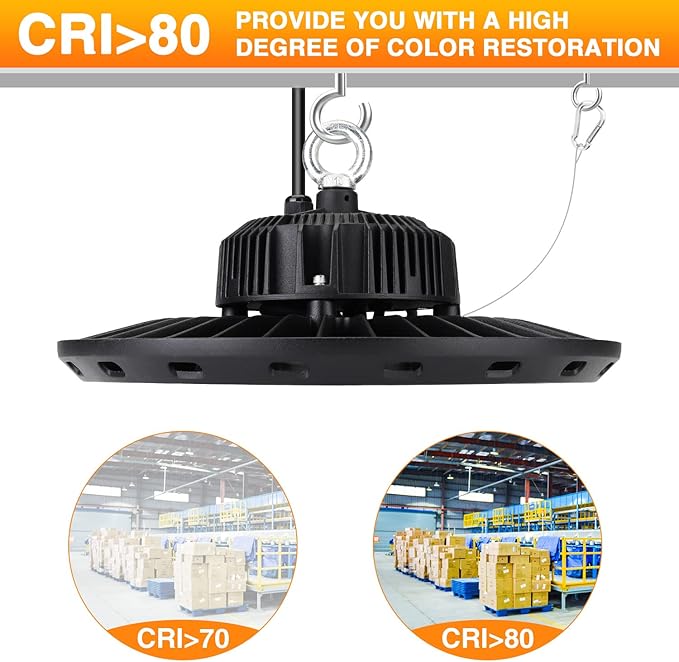 UFO LED High Bay Light 100W 15000lm 5000K (Eqv. to 400W HPS/MH), High Bay Led Lights for Shop Warehouse Factory