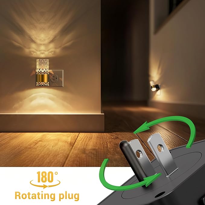 L LOHAS LED Night Light, Modern Night Lights Plug into Wall, 3000K Soft Warm 0-100LM Adjustable Night Lights,Automatic Nightlights Plug in with Dusk to Dawn Sensor for Rooms Bathroom Hallway Decor