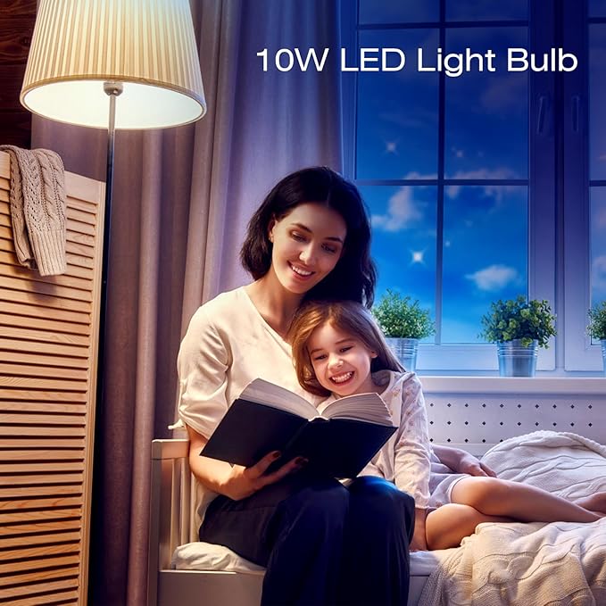 SUNNEST LED Color Changing Light Bulb, 820LM Dimmable E26 10W RGBW, Mood Light Bulb with Timing Remote, 120 Colors Screw Base Lights for Home Decor, Bedroom, Stage, Party