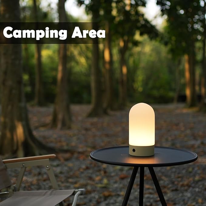 WEILAILUX Battery Operated Shower Lamp Waterproof, Small Portable Cordless Table Lamp Rechargeable, Touch Dimmable Mood Light for Home/Patio/Dining/Outdoor (Orange)