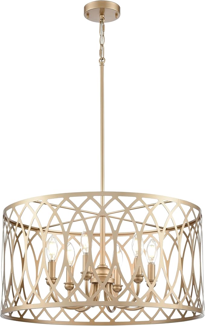 ML Lighting 42106-PMG Arelyn 23" Wide 6-Light Pendant - Painted Modern Gold