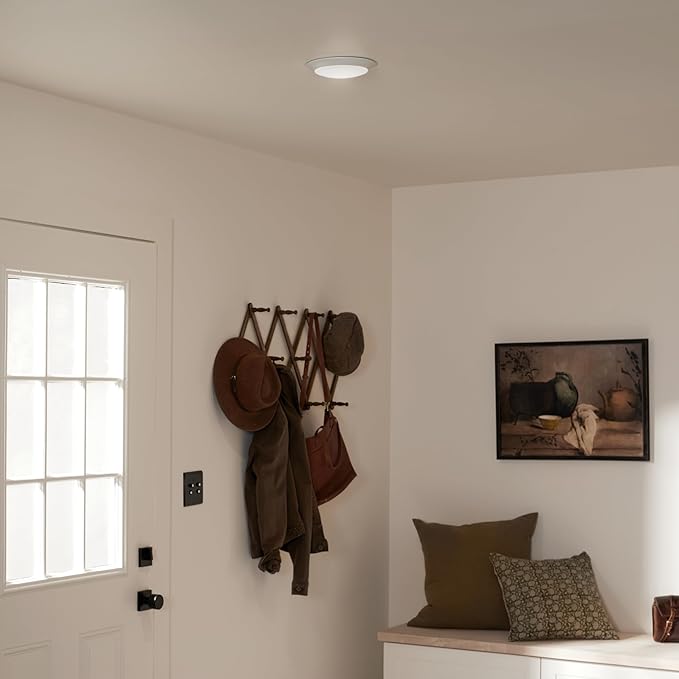 Kichler Horizon 7.4” LED Downlight/Ceiling Light 3000K in White, LED Ceiling Light Fixture for Modern Interiors, 43848WHLED30T