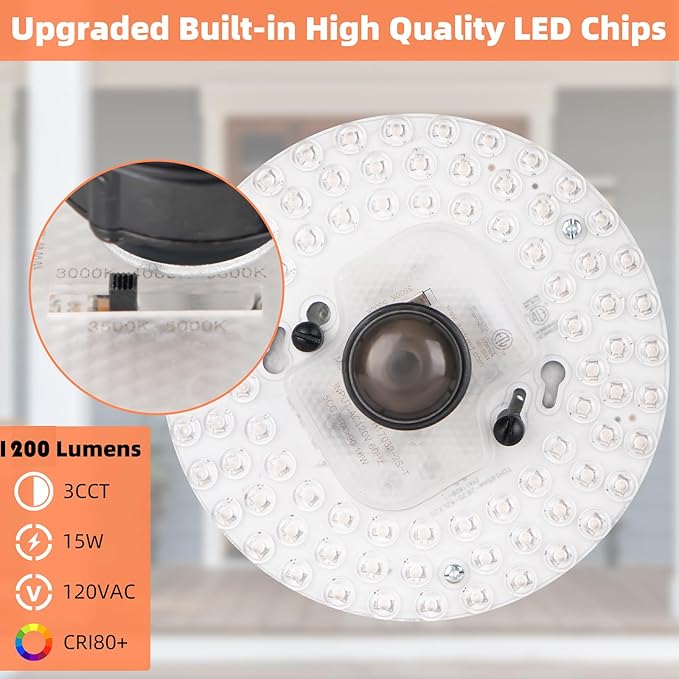 12IN LED Motion Sensor Outdoor Ceiling Light, Flush Mount Ceiling Light Fixtures, 3CCT 3000-5000K Dusk to Dawn Ceiling Porch Light Motion Sensor Outdoor Lights Waterproof for Porch Entryway Garage