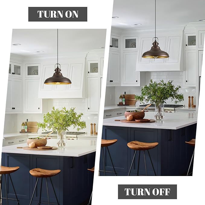 Oil Rubbed Bronze Pendant Light Modern Pendant Lights for Kitchen Island Hanging Lighting Fixture Over Sink for Dinning Room Bedroom Hallway,2 Packs