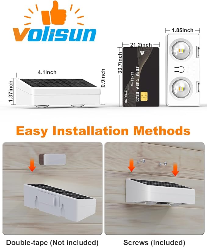VOLISUN Solar Fence Lights with Remote Control, 50 Lumen LED Fence Lights Solar Powered, IP65 Waterproof, 10 RGB Color Long-Lasting Solar Lights for Backyard Garden Deck Patio Railing (12 Pack)