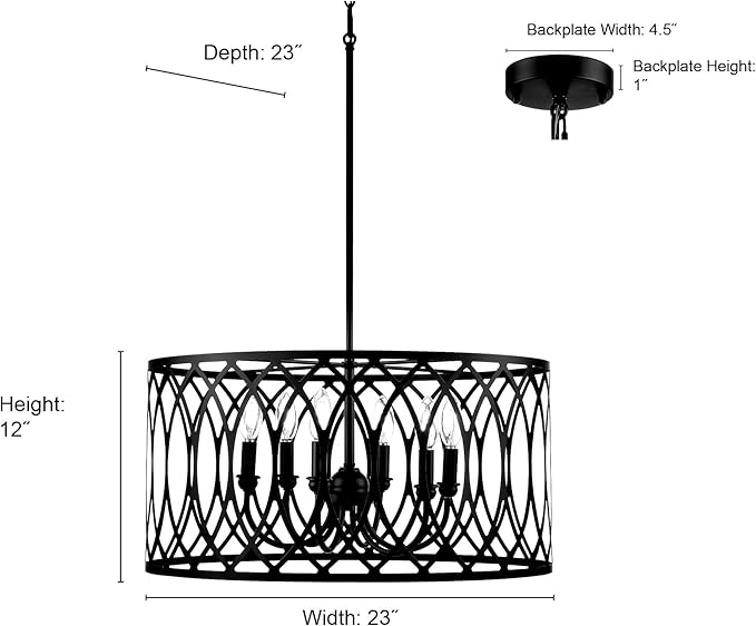 ML Lighting 42106-PMG Arelyn 23" Wide 6-Light Pendant - Painted Modern Gold