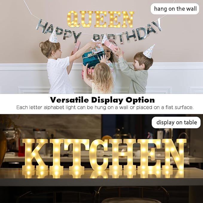DyingSwan Small Led Marquee Letters, Light Up Letters, 8.58 Inch Led Letter Lights, Battery Powered Lighted Sign for Table, Party, Birthday, Christmas Decor (Letter T)