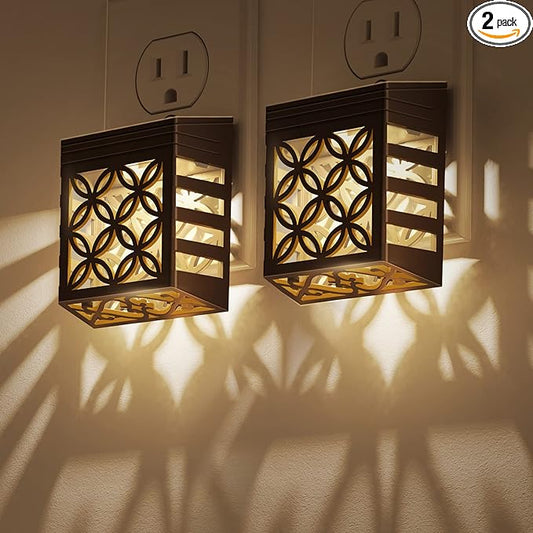 DORESshop Plug in Night Light [2 Pack], Night Lights Plug Into Wall, Dusk to Dawn Sensor Night Lights, Adjustable Brightness, Decorative Nightlight for Bathroom, Hallway, Stairway, Soft White