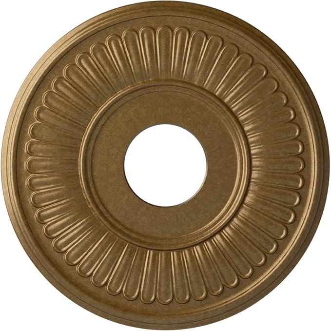 Ekena Millwork CM15BEPAS 15-3/4" x 3-7/8" x 3/4" Berkshire Ceiling Medallion, Pale Gold