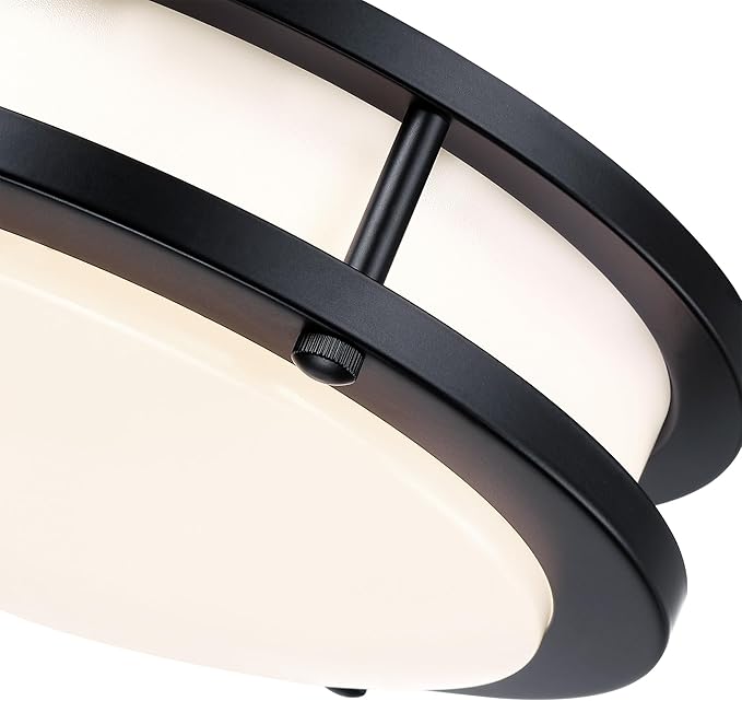 7.5 Inch Round Black Ceiling Light Fixture for Living Room - 7.5” Black LED Flush Mount Ceiling Lamp 2700K/3000K/3500K/4000K/5000K LED Kitchen Bathroom Light 12W