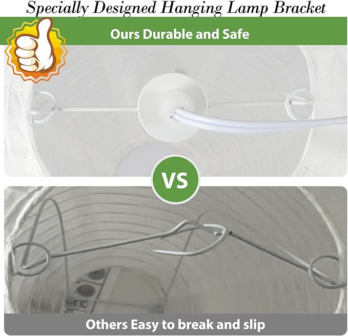 Paper Lantern Lamp Plug in Hanging Lamp 23.6in White Rice Paper Pendant Light with 19.7FT Cord Large Globe Japanese Japandi Wabi Sabi Chandelier for Dining Living Room Bedroom Office 2 Pack