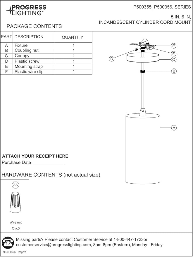 Progress Lighting Cylinder Collection 6-Inch 1-Light Antique Bronze Modern Outdoor Hanging Pendant Light
