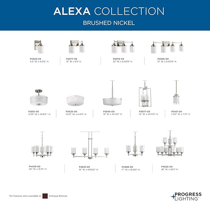 Progress Lighting Alexa Collection Two-Light 12-1/4'' Flush Mount