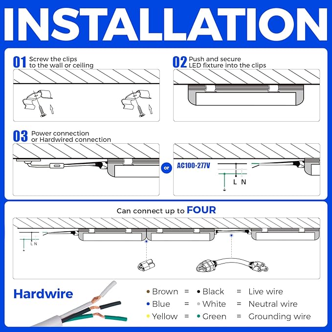 Barrina LED Shop Lights, 8FT 72W 10000LM 5000K, Daylight White, V Shape, Clear Cover, High Output, Linkable, T8 LED Tube Light, for Garage 8 Foot with Plug (Pack of 10)