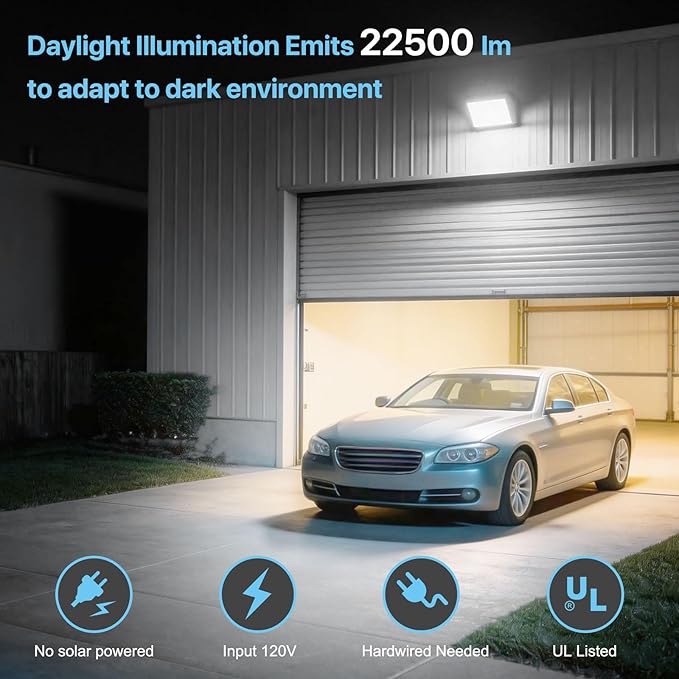 HYPERLITE LED Wall Pack Light: 150W Security Wall Lights with Dusk-to-Dawn Photocell - 5000K 120V LED Wall Lights for Paito Yard Shop Warehouse Barn Factory UL Listed