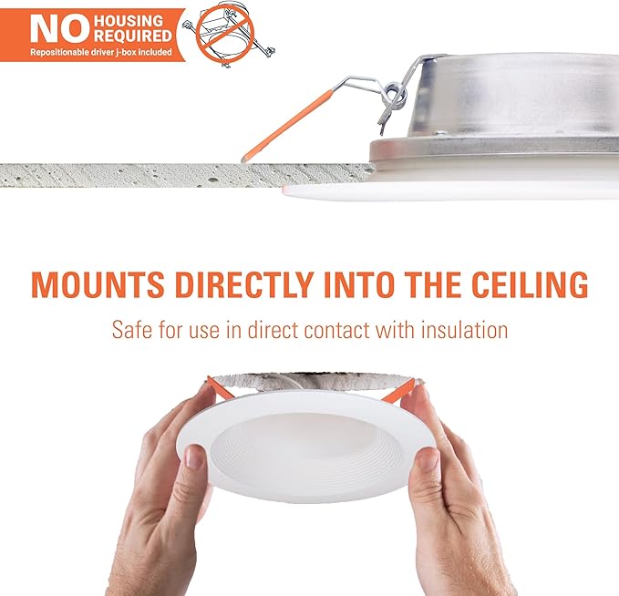 HALO LT 6 in Canless LED Recessed Indoor/Outdoor Dimmable Ceiling Downlight, Wet Location Rated, Selectable Color Temperature, 2700K-5000K, 750 Lumens, Wet Location - LTC608FS5B