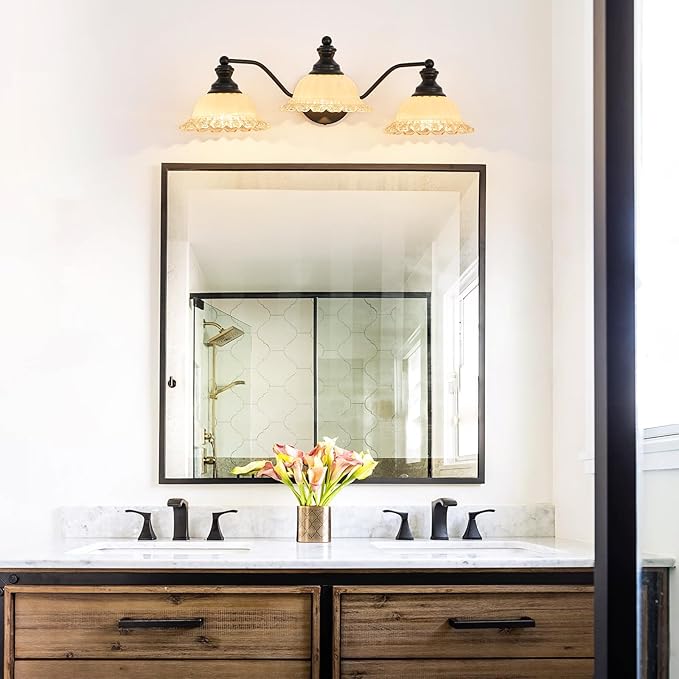 XIEDUN Black Bathroom Vanity Light 3 Light