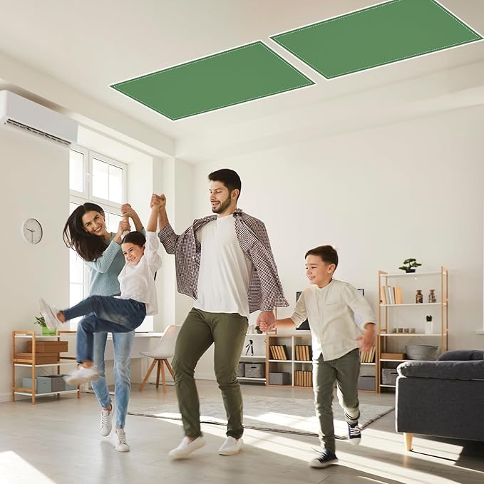 QOUBAI 6PCS Fluorescent Light Covers, 4 x 2 Feet Magnetic Light Cover Fluorescent Lights Shade Panel Positive Inspirational Ceiling Lights Filters for Office Classroom Home Drop Ceiling Sage Green