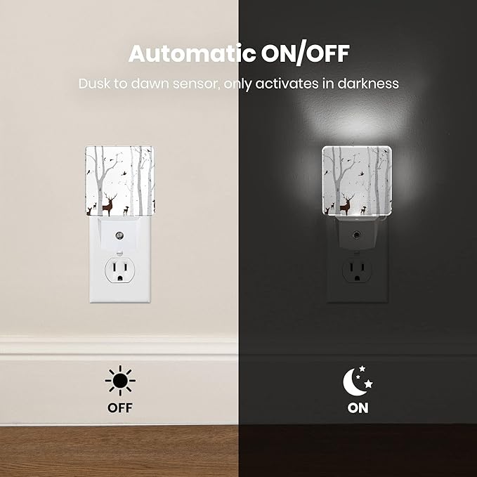 Night Light Plug-in Dusk to Dawn Smart Sensor White Led Nightlight for Bedroom Bathroom Kitchen Hallway Stairs Energy Efficient Decor Desk Lamp
