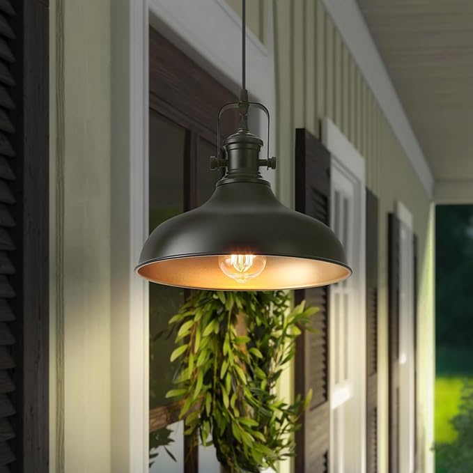 Black Pendant Lights Kitchen Island 3 Pack, 11.41" Kitchen Pendant Lighting, Farmhouse Pendant Light, Industrial Pendant Light, Island Lights for Kitchen Dining Room Bedroom