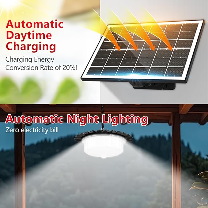 Otovoda Solar Shed Light Indoor Outdoor, 396LED 360° Lighting Waterproof Solar Powered Pendant Light with Motion Sensor, 5 Modes, Remote & Timer, for Home Shed Chicken Coop Barn Shop Gazebo Garage