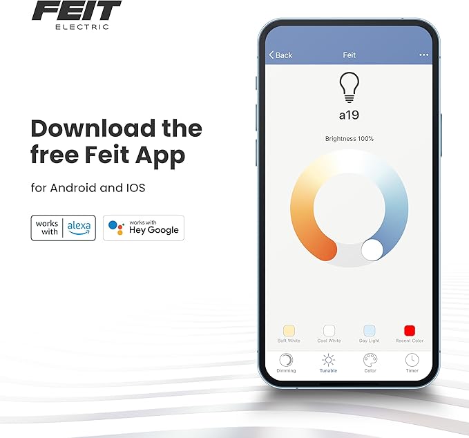 Feit Electric 4" Smart LED Canless Recessed Downlight, 50W EQ, Dimmable, WiFi Enabled, Compatible with Alexa and Google Home Asst, Color Changing, 90 CRI, 540 Lumens, 4 Pack, LEDR4XT/RGBW/CA/AG/4