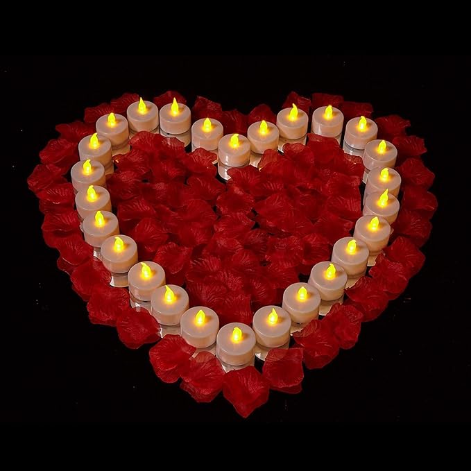 Battery Tea Lights: 24 Pack LED Tea Lights Candles Realistic and Bright Flickering Holiday Operated Flameless LED Tea Light for Seasonal & Event Celebration Warm Yellow Lamp Battery Powered