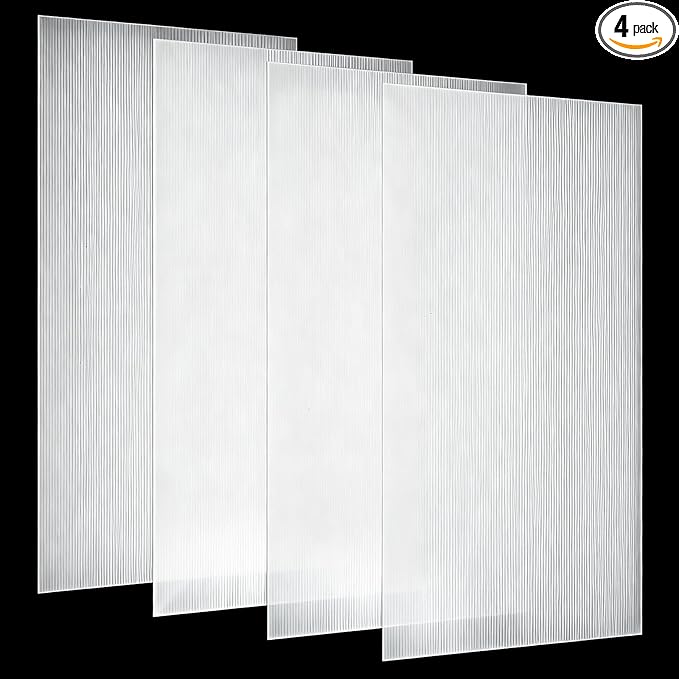 Pushglossy 4 Pack 23.75" x 47.75" x 0.2" Fluorescent Light Covers Polycarbonate Diffuser Panels Replacement for 2x4ft Drop Ceiling Light Fixture for Classroom Office Commercial Use (Clear)