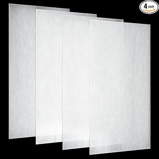 Pushglossy 4 Pack 23.75" x 47.75" x 0.2" Fluorescent Light Covers Polycarbonate Diffuser Panels Replacement for 2x4ft Drop Ceiling Light Fixture for Classroom Office Commercial Use (Clear)