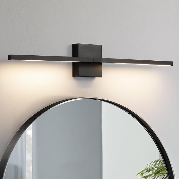 Black Bathroom Vanity Light 30 Inch 360° Rotatable 18W Dimmable 5CCT LED Black Bathroom Light Fixture Over Mirror Modern Vanity Lights for Bathroom Mirror Bedroom Wall Sconce Lighting