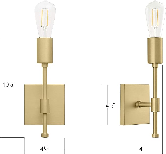 Linea di Liara Berbella Gold Wall Sconce Light Fixture Modern Sconce Wall Lighting Bathroom Wall Sconces Hallway Light Fixtures Wall Lamp for Bedroom, LED Bulb Included, UL Listed