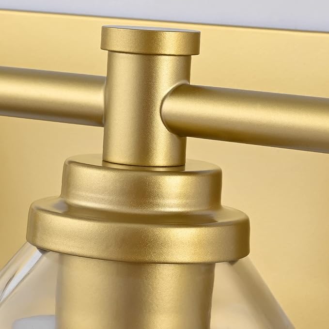 SOLFART Bathroom Lighting Fixtures Over Mirror Wall Sconce Gold Vanity Light Fixtures 4 Lights Bathroom Light