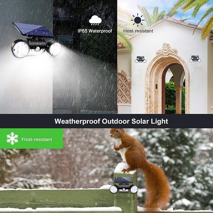 Solar Lights Outdoor, 30 LED Solar Security Lights with Motion Sensor Outdoor Spotlights IP65 Waterproof 360° Adjustable Solar Wall Lights Outdoor for Yard Garage Patio Porch, 4 Pack