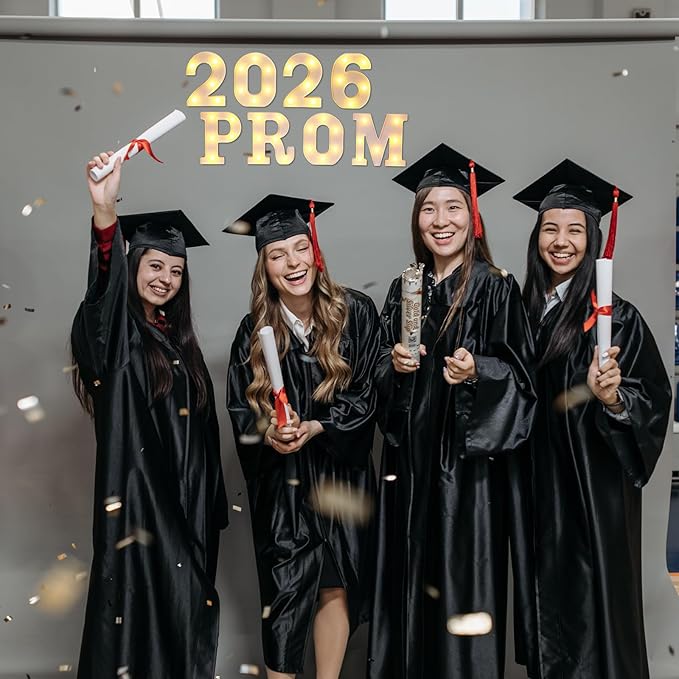Woanger 8 Pcs 2026 Prom Light up Letters Sign Set LED Graduation Decorations Marquee Class of 2026 Ornaments for Graduation High School College Table Home Party Supplies, Battery Operated