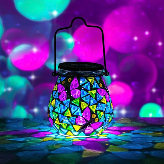 Bshine Butterfly Solar Lantern Outdoor Hanging Waterproof, Mosaic Butterfly Solar Light Indoor Valentine's Day Decor Table, Garden Decor for Yard Outside, Path, Lawn, Birthday Gift for Mom Women