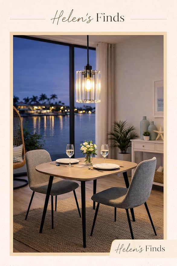 MQMQA 3 Pack Matte Black Pendant Lights Kitchen Island, Modern Crystal Chandelier Kitchen Pendant Lighting Over Island, Adjustable Hanging Mini Light Fixtures for Dining Room Hallway Corridor Bedroom