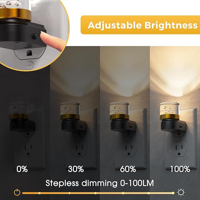 L LOHAS LED Night Light, Night Lights Plug into Wall, 3000K Soft Light LED NightLights, Built in Dusk to Dawn Sensor Bubble Wall Light for Hallway, Bathroom, Rooms